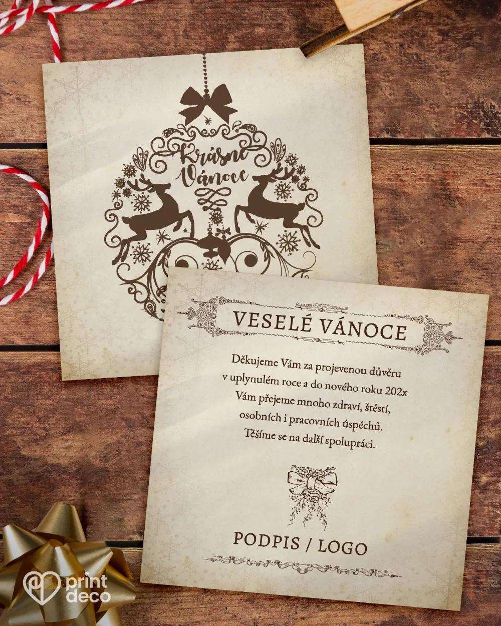 Vánoční pozdrav s retro koulí