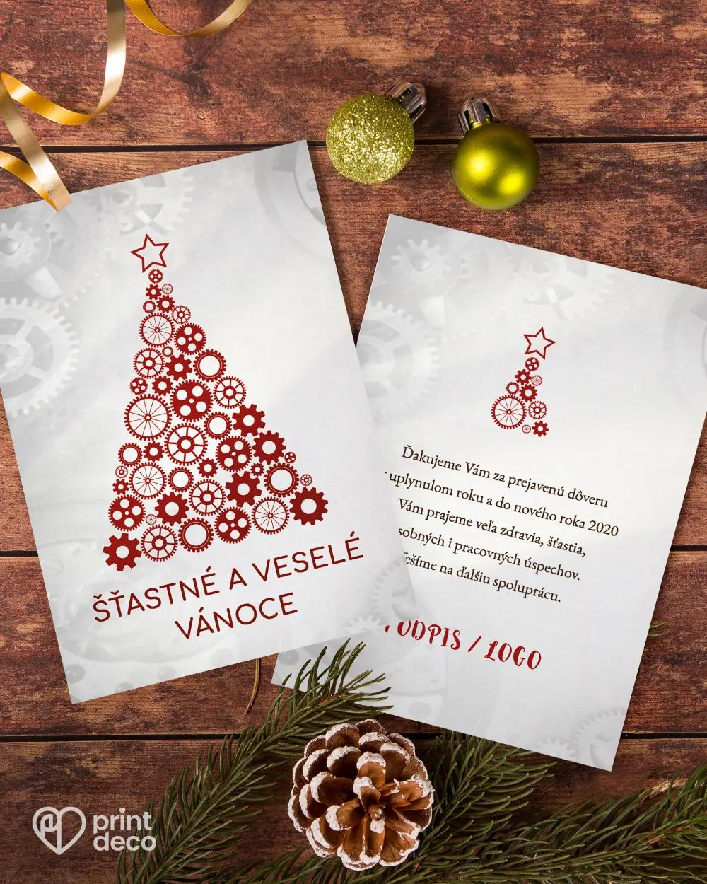 Vánoční pozdrav se stromkem z koleček