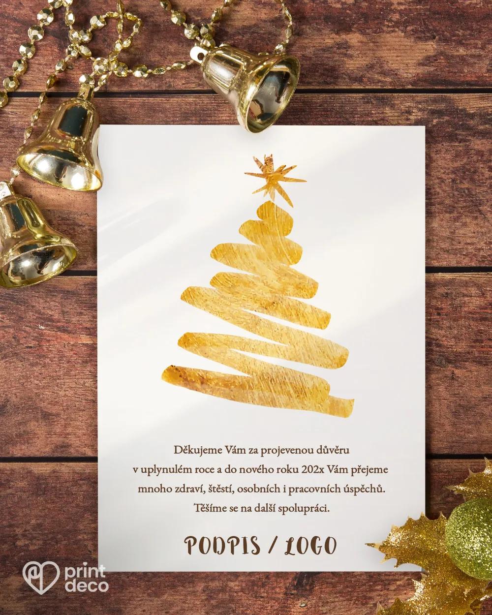 Vánoční pozdrav Zlatý minimalismus