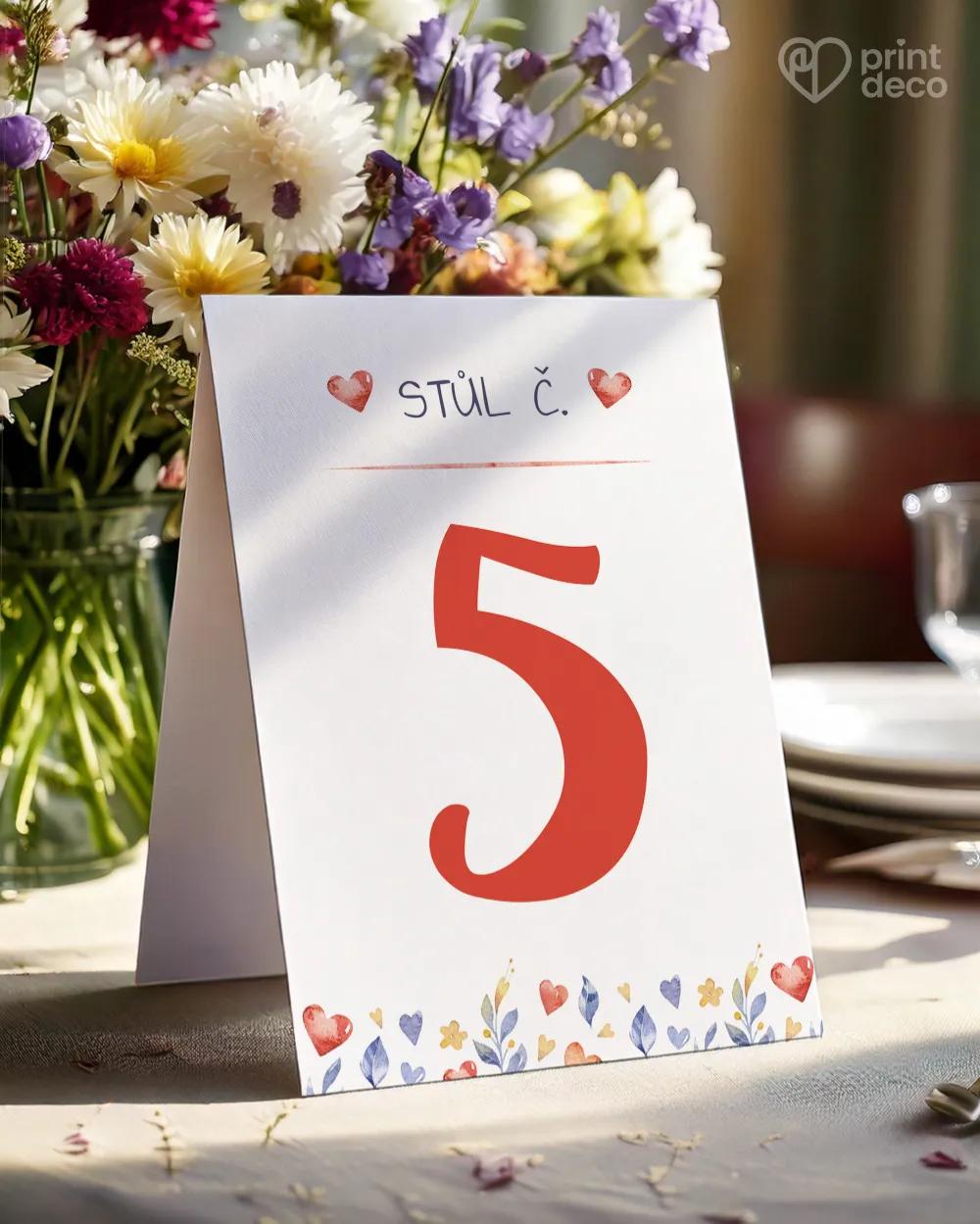 Svatební číslování stolů – Sovičky