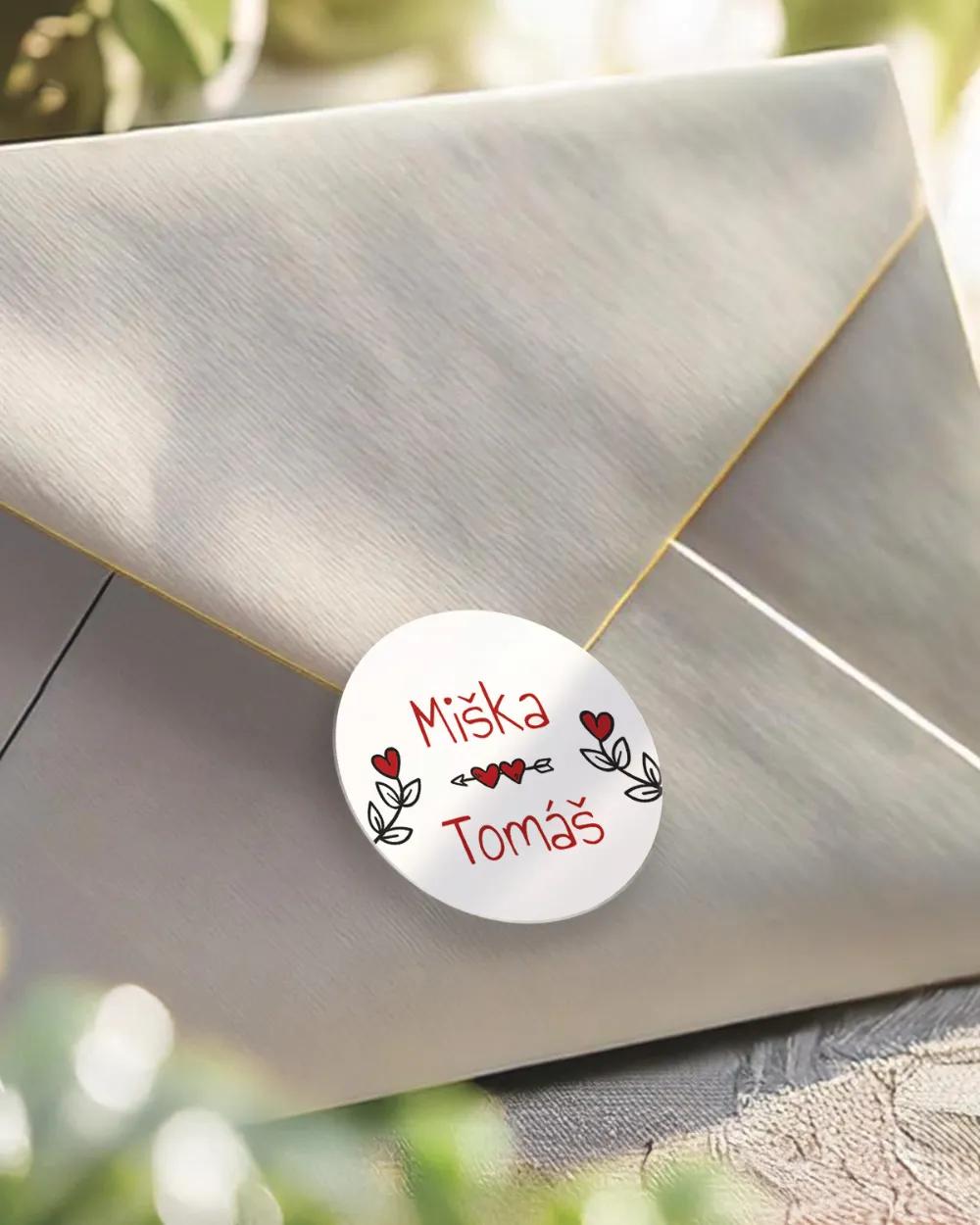 Mini nálepky na obálky / darčeky s motívom kraft (svetlé)