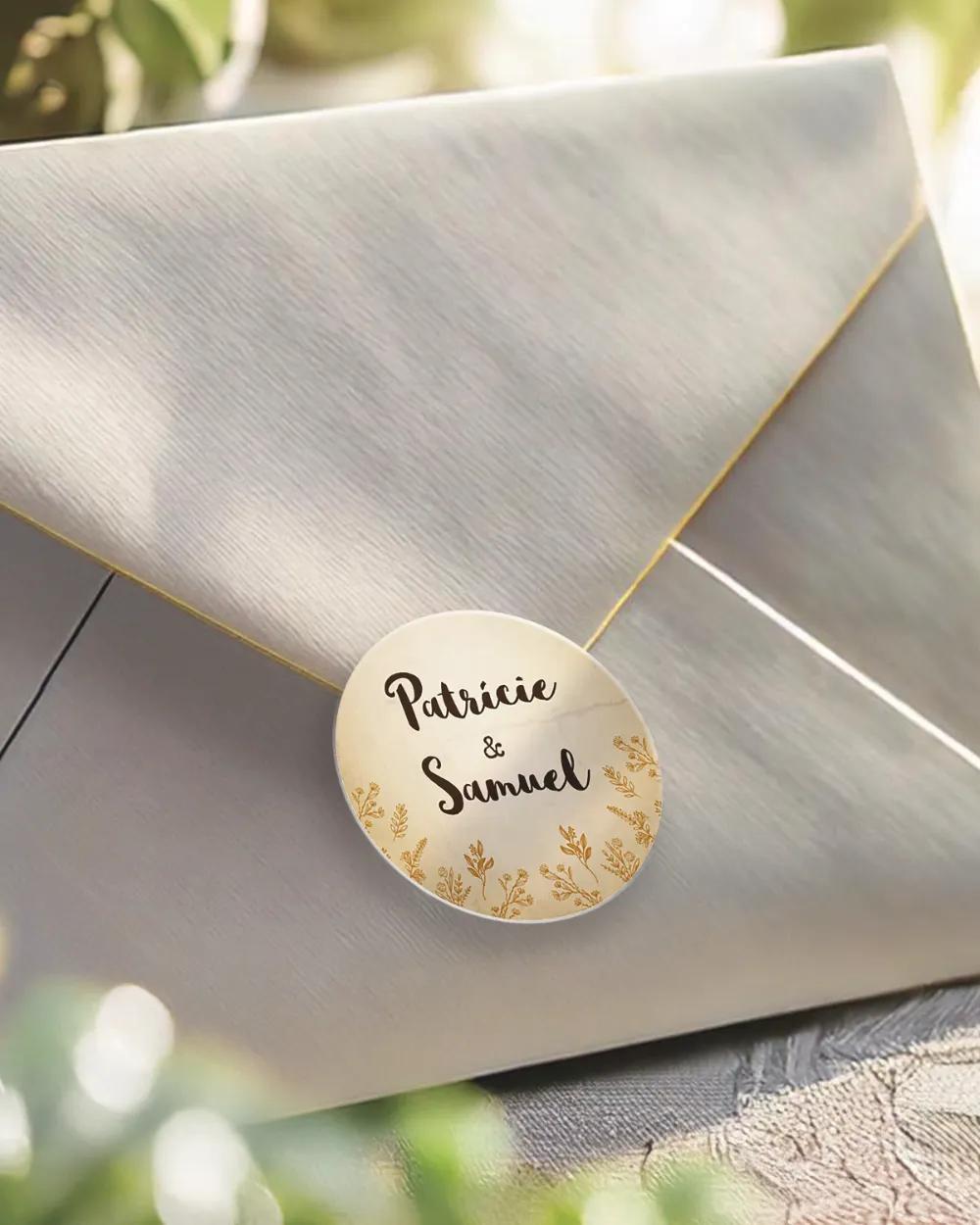 Svatební mini nálepky na obálky a dárky Vintage Polní květiny