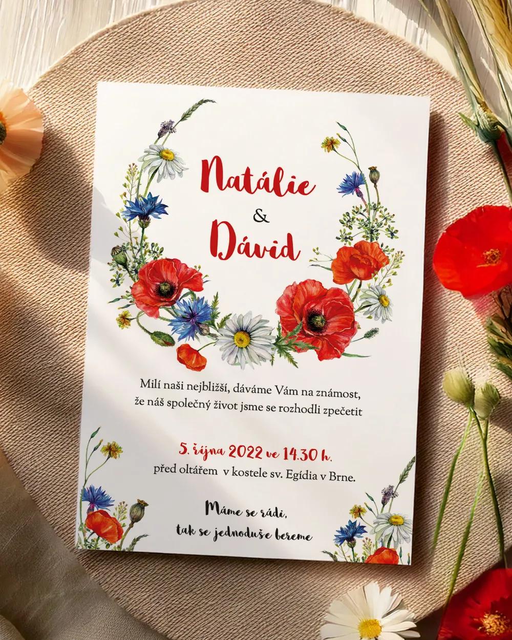 Svatební oznámení - Pestré polní květiny 05