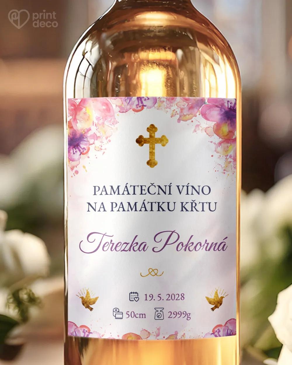 Etikety na láhve na svátost křtu, přijímání, biřmování – motiv 06