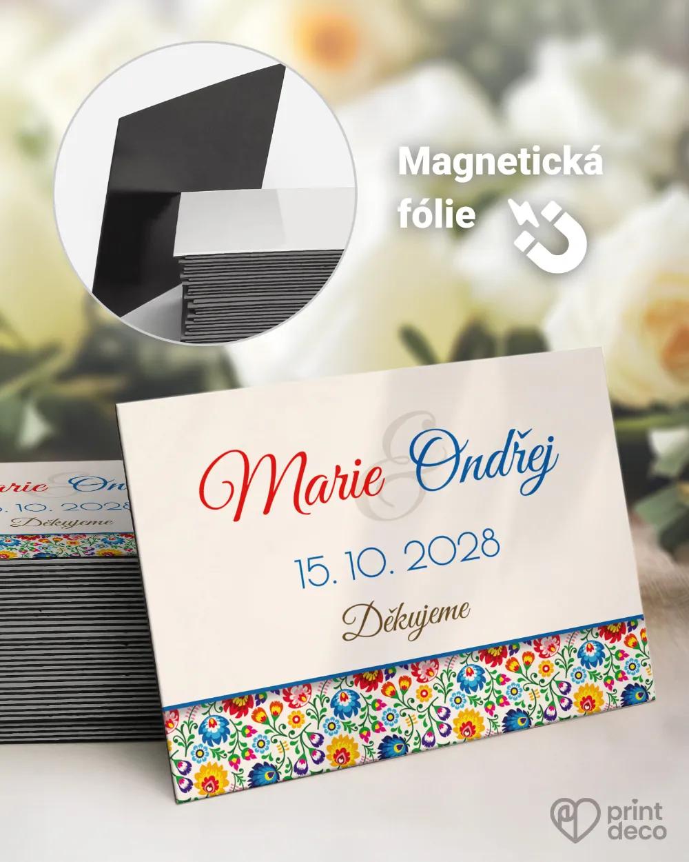 Svatební magnetky s lidovým motivem I.