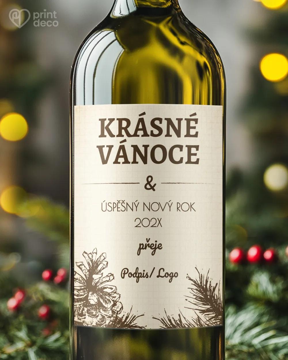 Vánoční etiketa na láhve – motiv 06