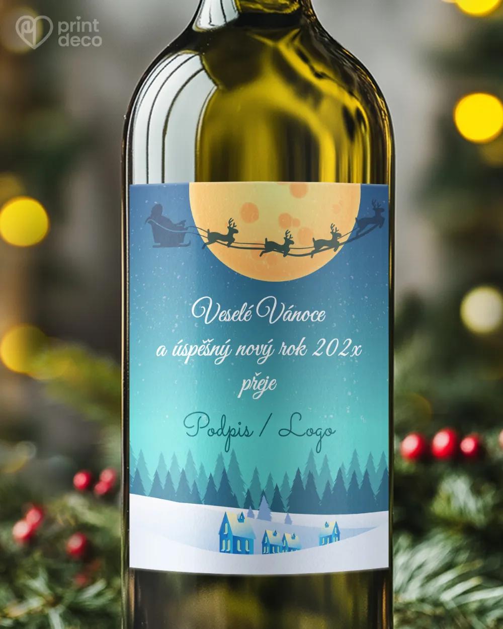 Vánoční etiketa na láhve – motiv 07