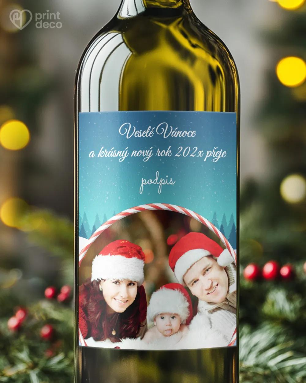 Vánoční etiketa na láhve – motiv 07 foto
