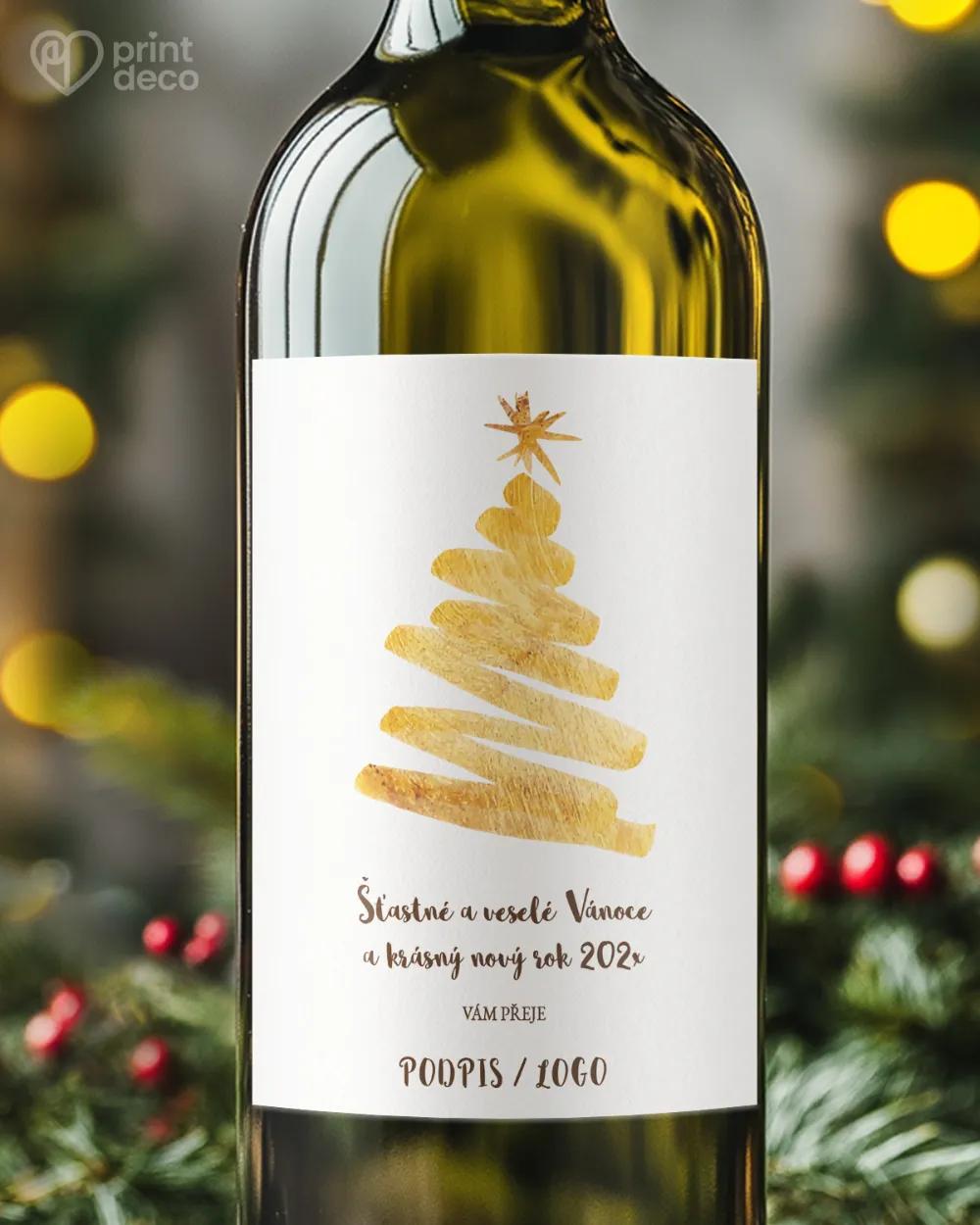 Vánoční etiketa na láhve – motiv 28