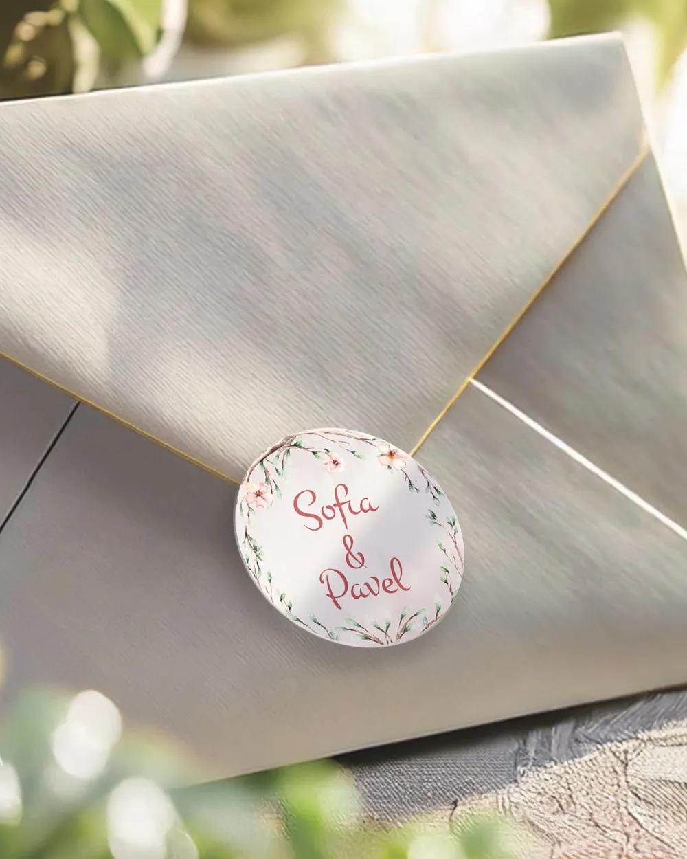 Svatební mini nálepky na obálky a dárky Svatební brána