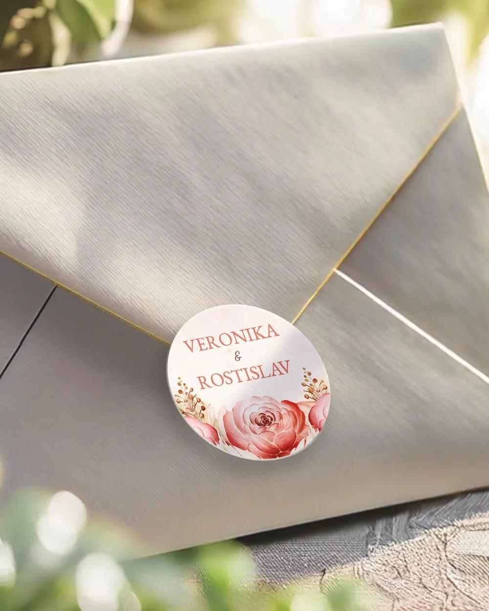 Svatební mini nálepky na obálky a dárky Sušené květiny II.