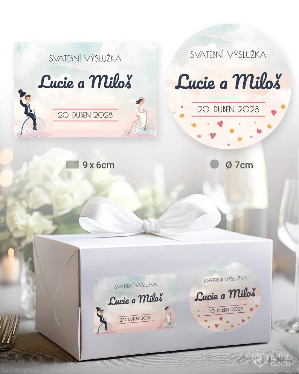 Svatební samolepky na výslužky zamilovaný pár II.