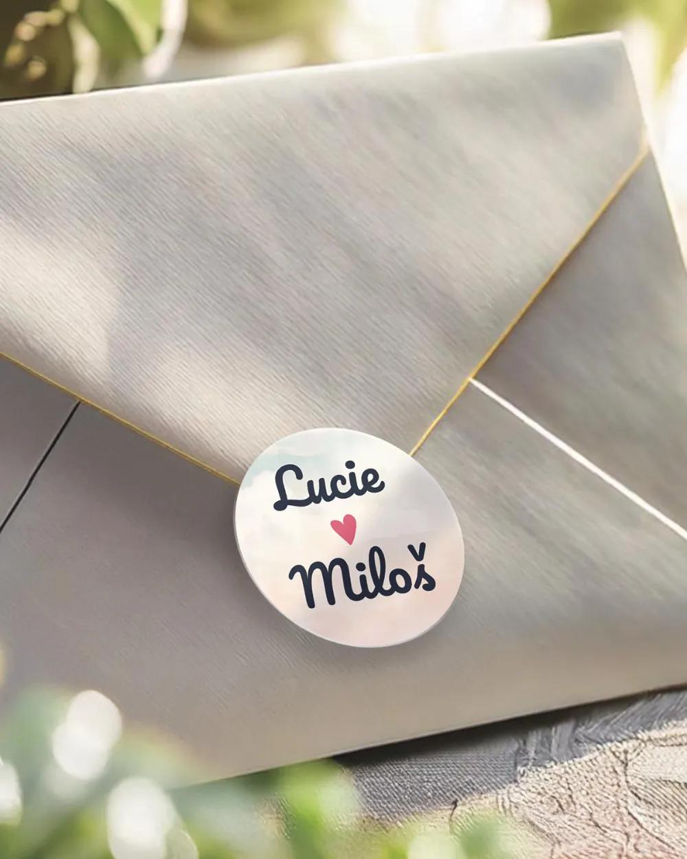 Svatební mini nálepky na obálky a dárky Zamilovaný pár II.