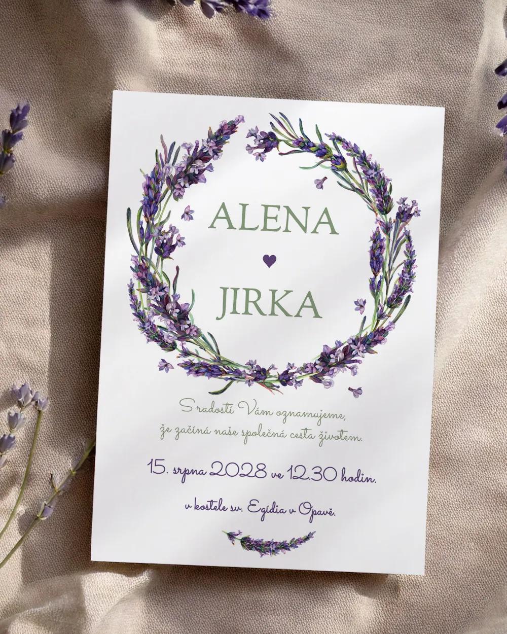 Svatební oznámení - Levandule 02