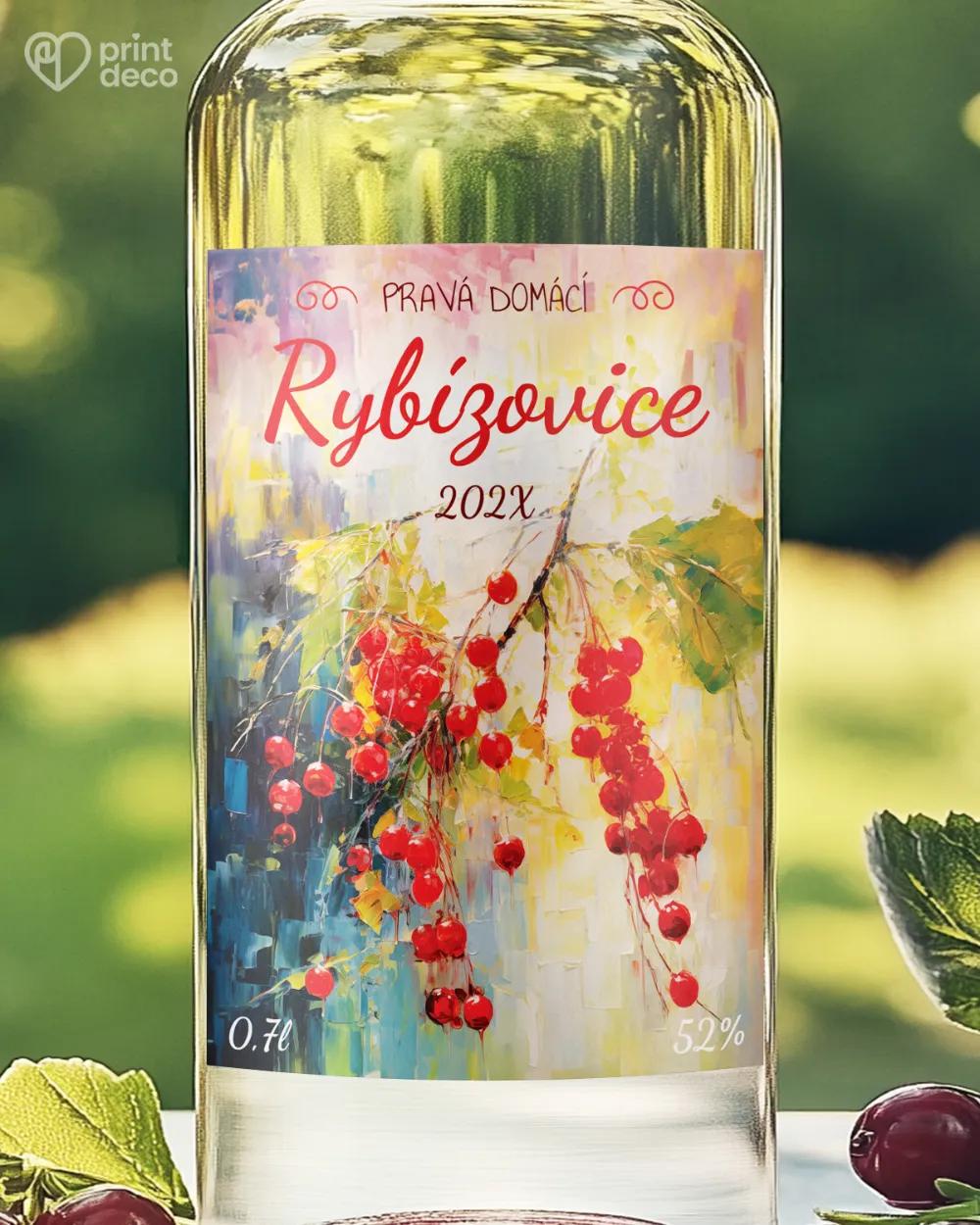 Etikety na rybízovici – motiv 01 červená