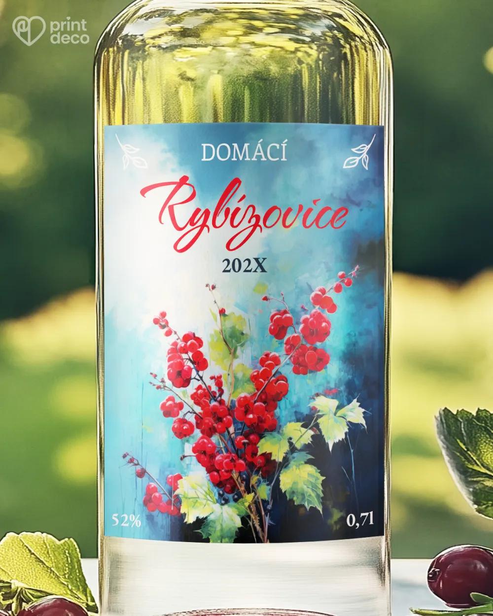 Etikety na rybízovici – motiv 02 červená