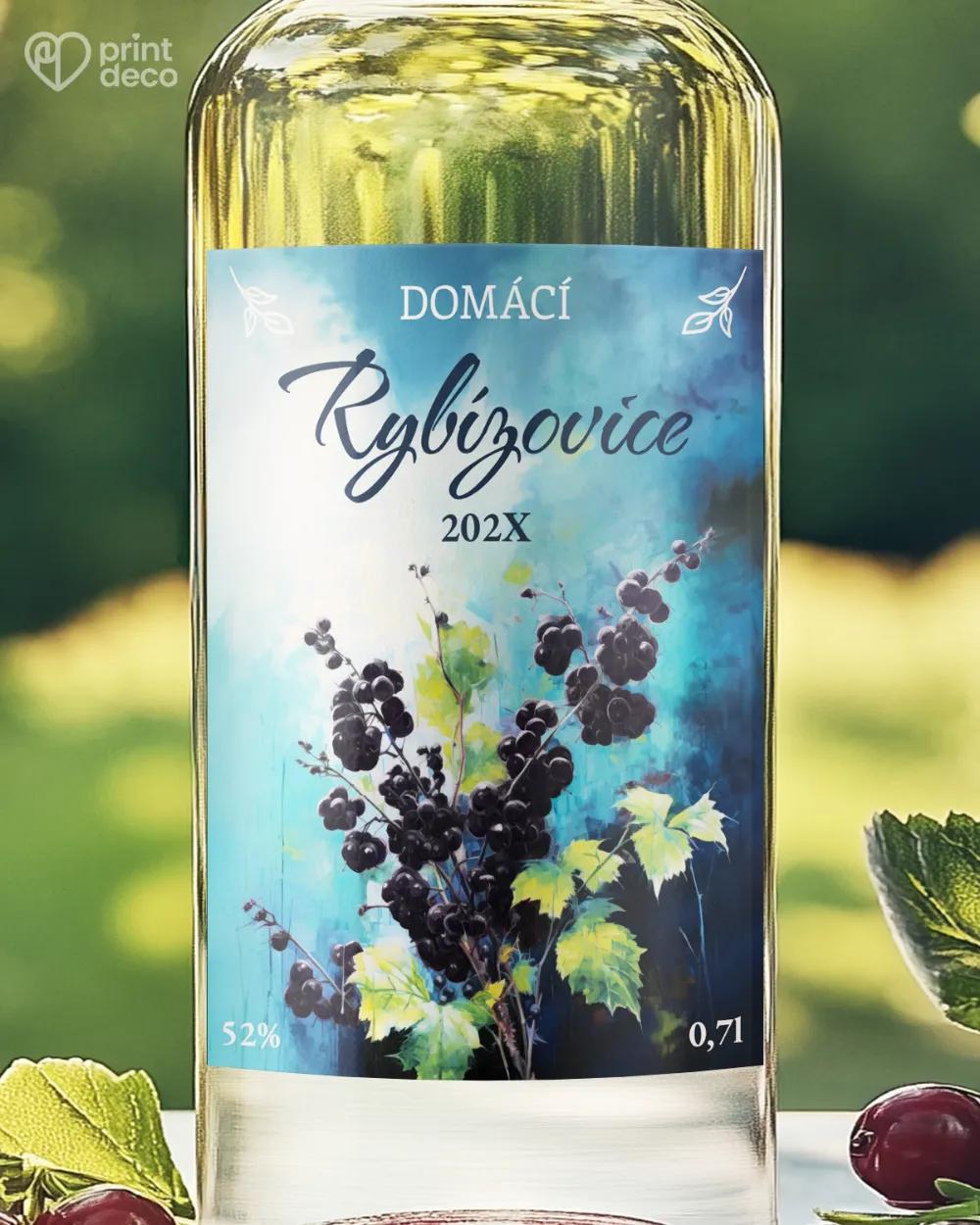 Etikety na rybízovici – motiv 02 černá