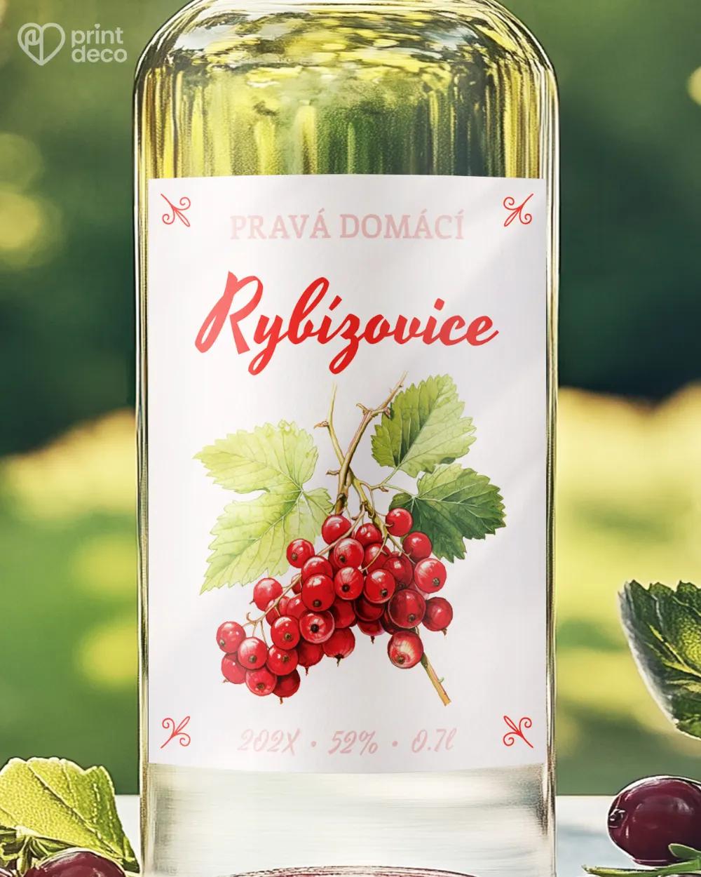 Etikety na rybízovici – motiv 04 červená