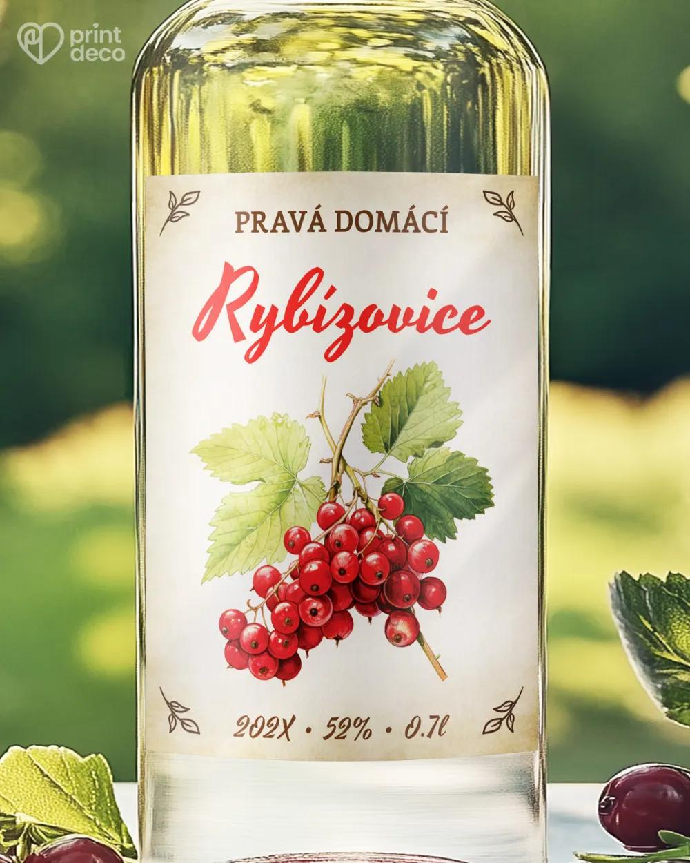 Etikety na rybízovici – motiv 05 červená