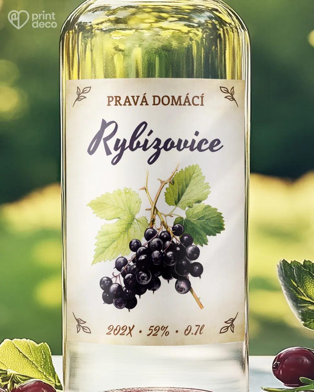 Etikety na rybízovici – motiv 05 černá