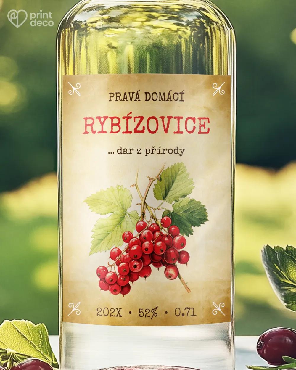 Etikety na rybízovici – motiv 06 červená