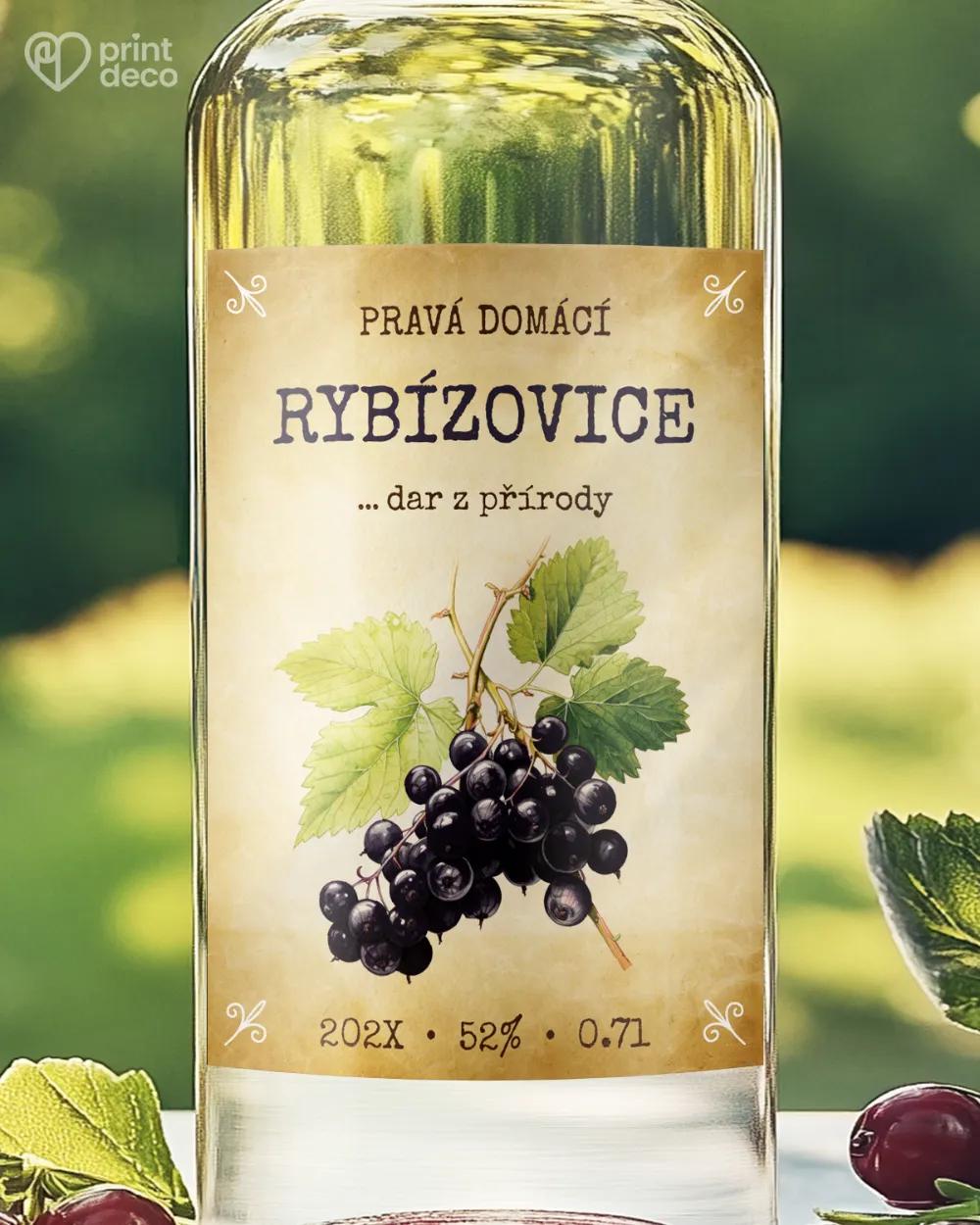 Etikety na rybízovici – motiv 06 černá