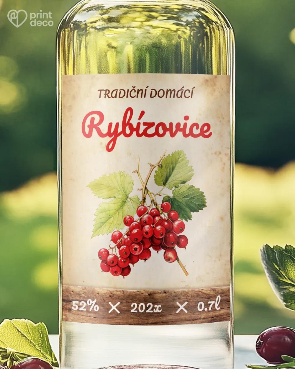 Etikety na rybízovici – motiv 07 červená