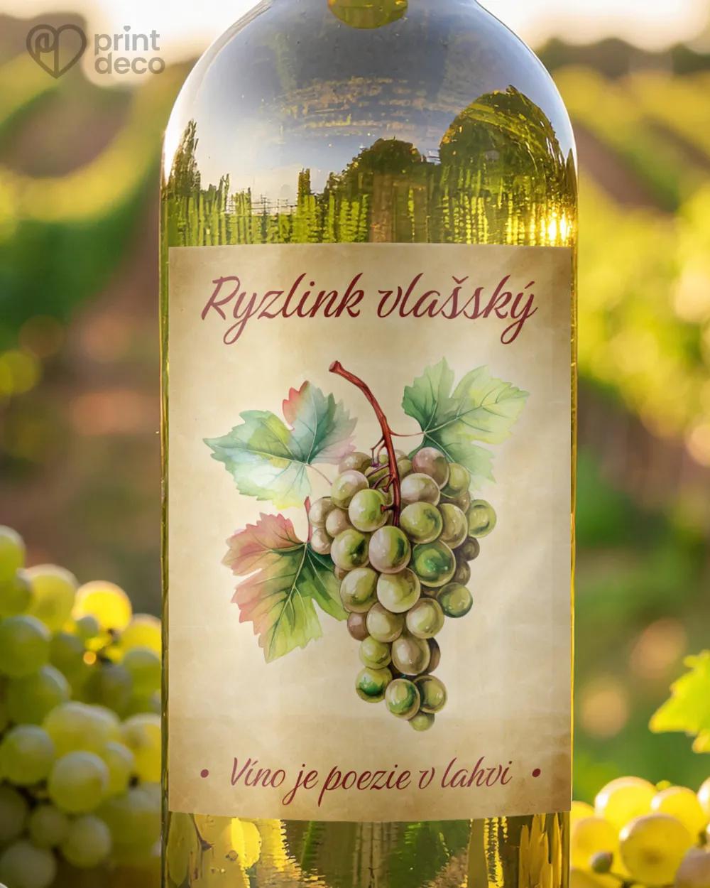 Etikety na víno - motiv 02 tmavá