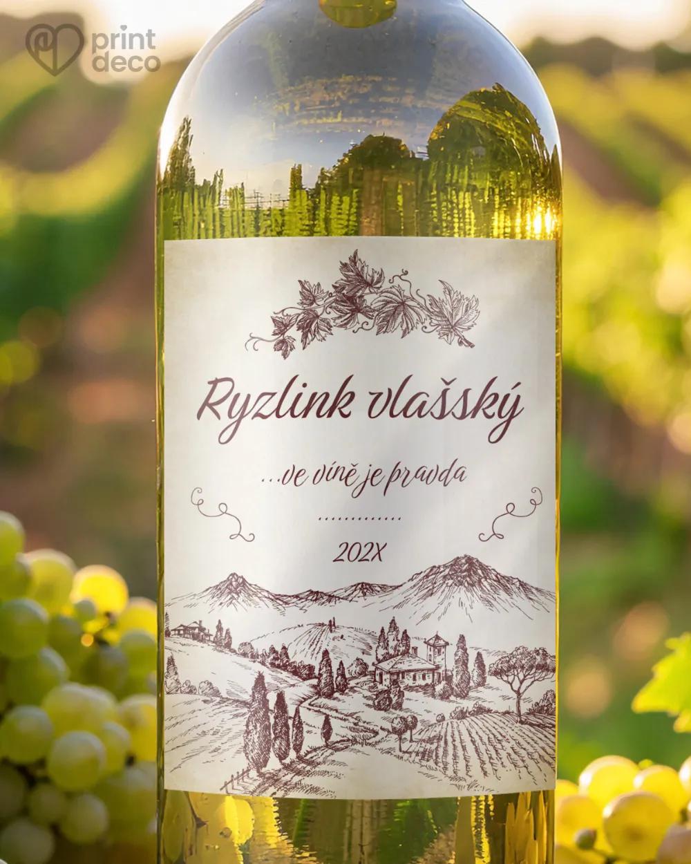Etikety na víno - motiv 03 světlá