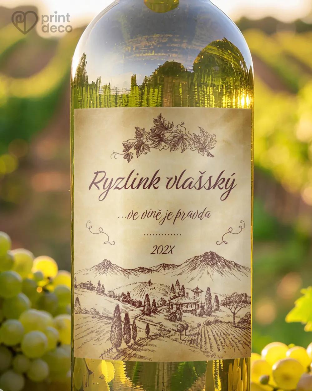 Etikety na víno - motiv 03 tmavá