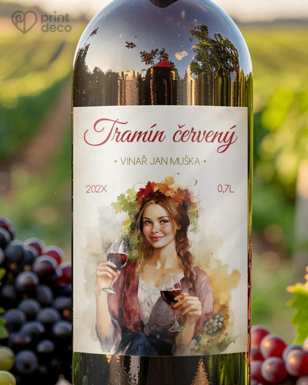 Etikety na víno - motiv 49 červené víno
