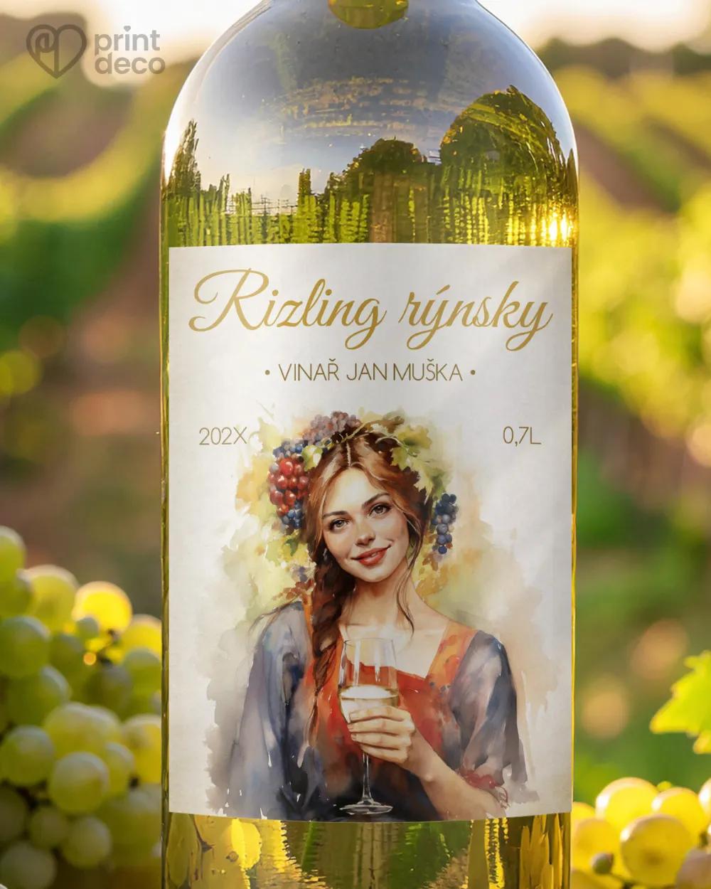 Etikety na víno - motiv 50 bílé víno