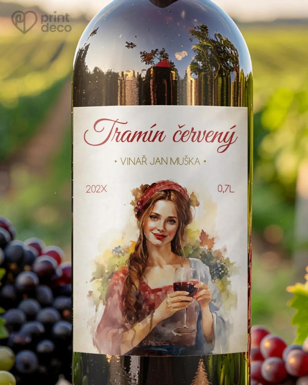 Etikety na víno - motiv 51 červené