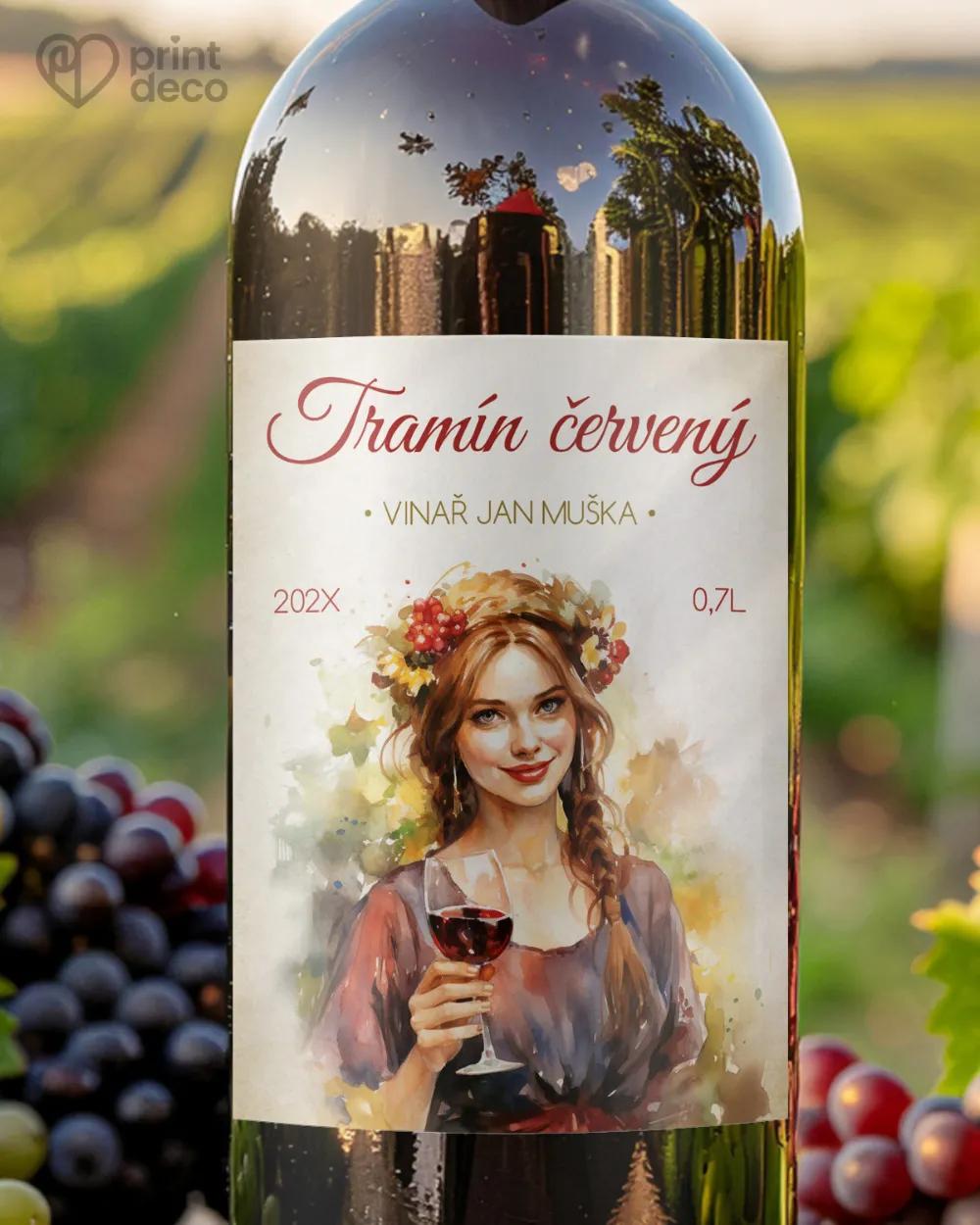 Etikety na víno - motiv 52 červené