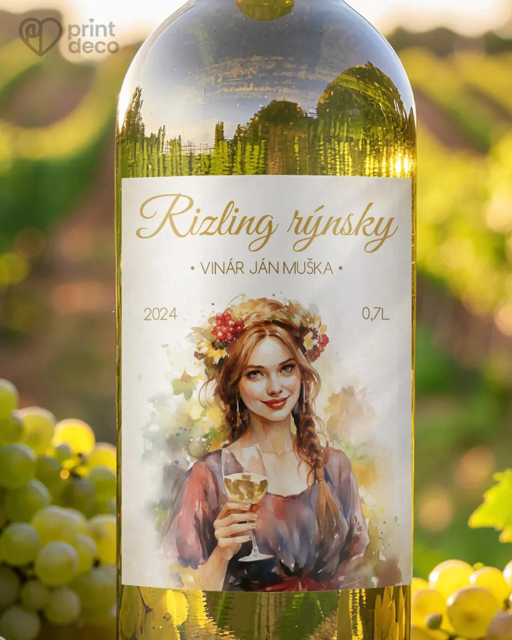 Etikety na víno - motiv 52 bílé