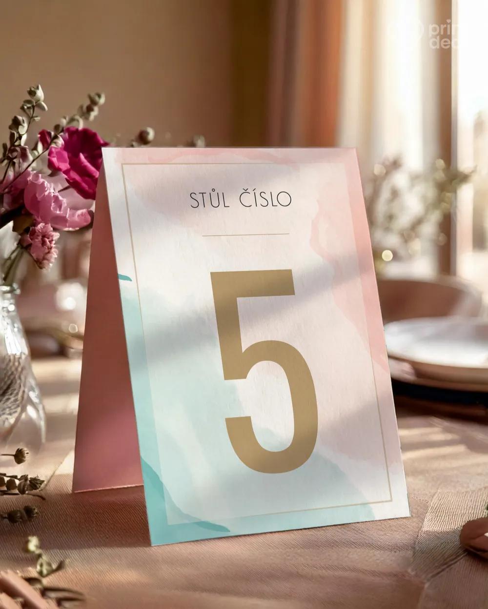 Svatební číslování stolů – Abstrakt I.