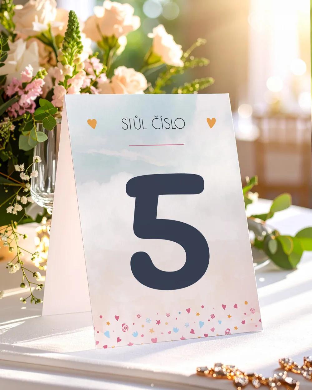 Svatební číslování stolů – Zamilovaný pár II.