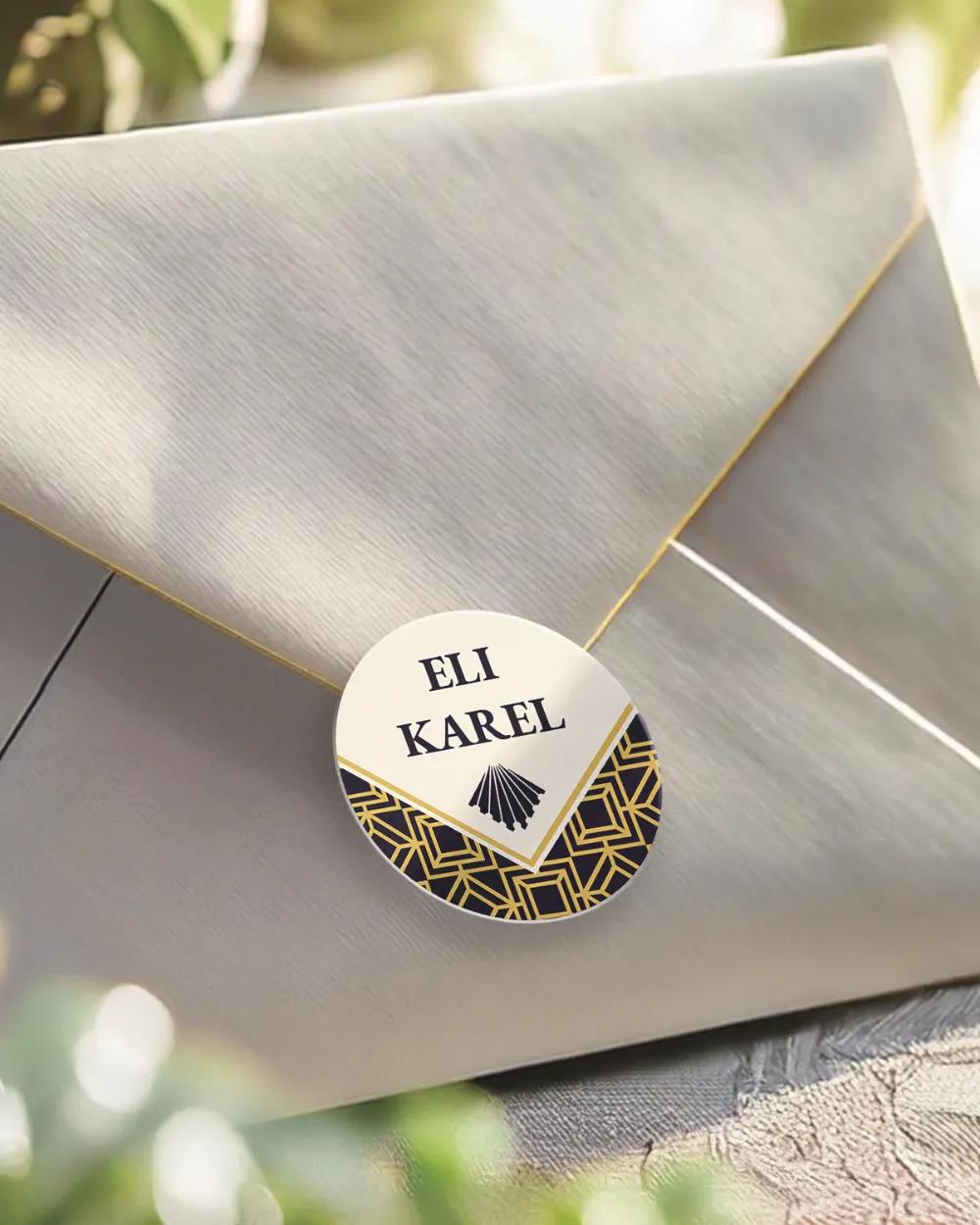 Svatební mini nálepky na obálky a dárky – Art Deco II.