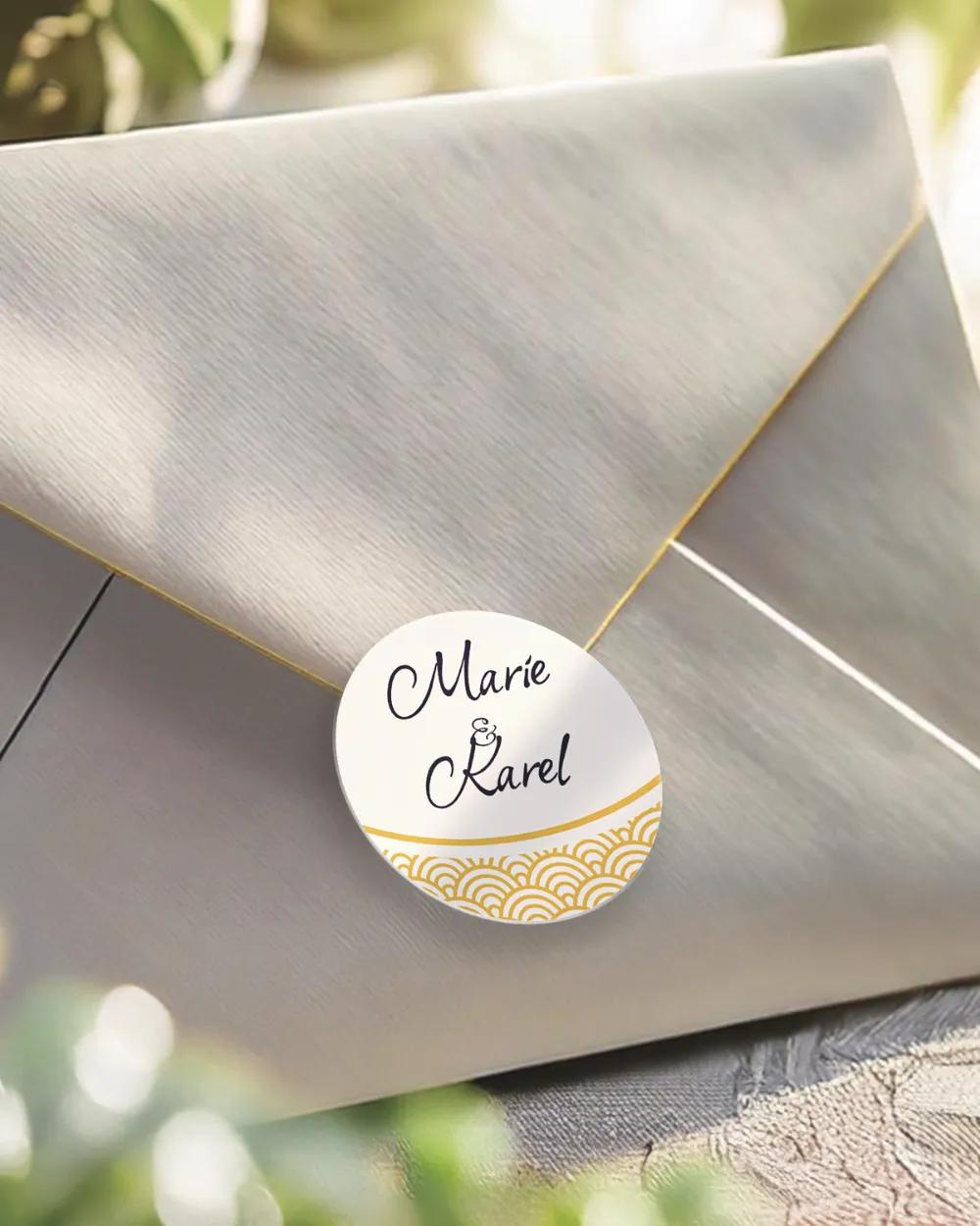 Svatební mini nálepky na obálky a dárky – Art Deco III.