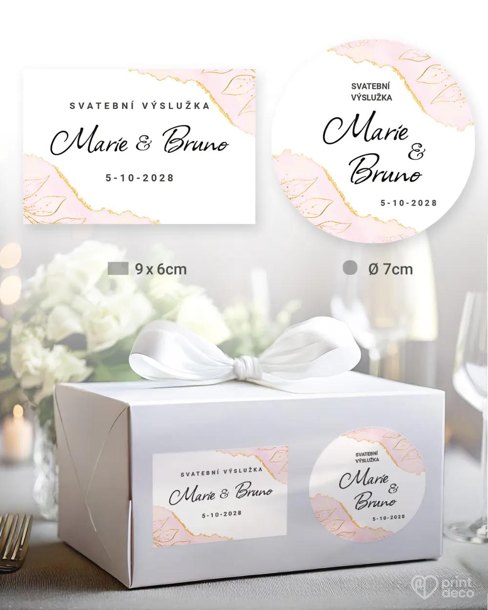 Svatební samolepky na výslužky abstrakt II.