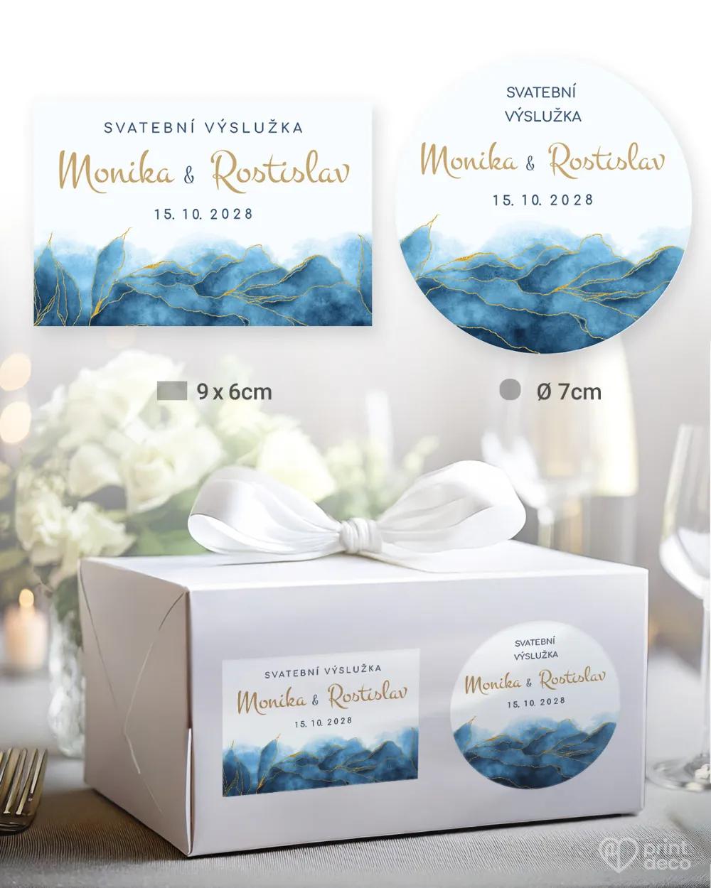 Nálepky na výslužky Abstrakt 04 modrá