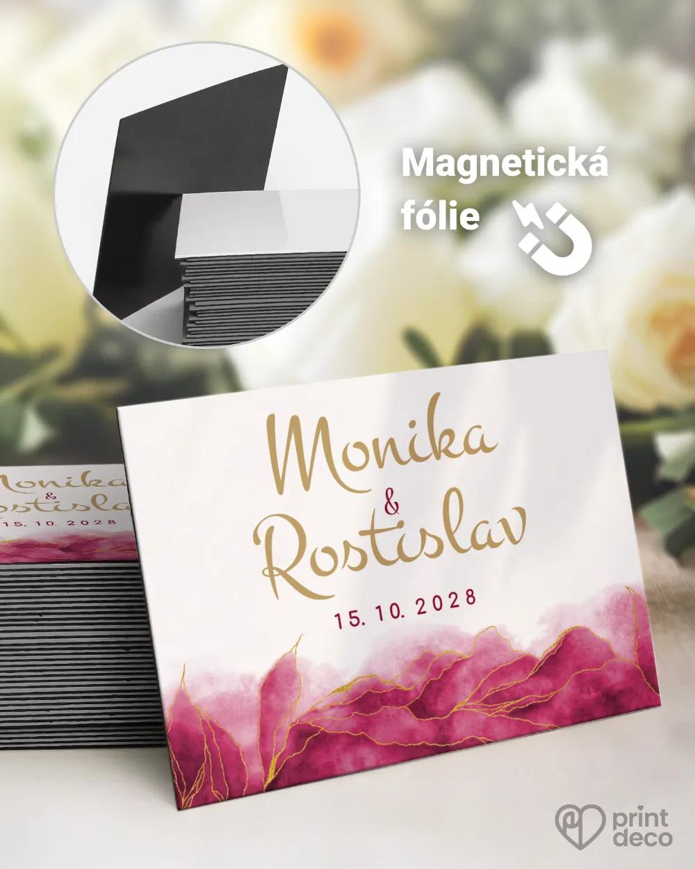 Svatební magnetky - Abstrakt IV. Růžová