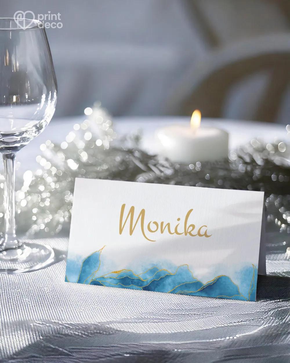 Svatební jmenovky – Abstrakt IV. Modrá