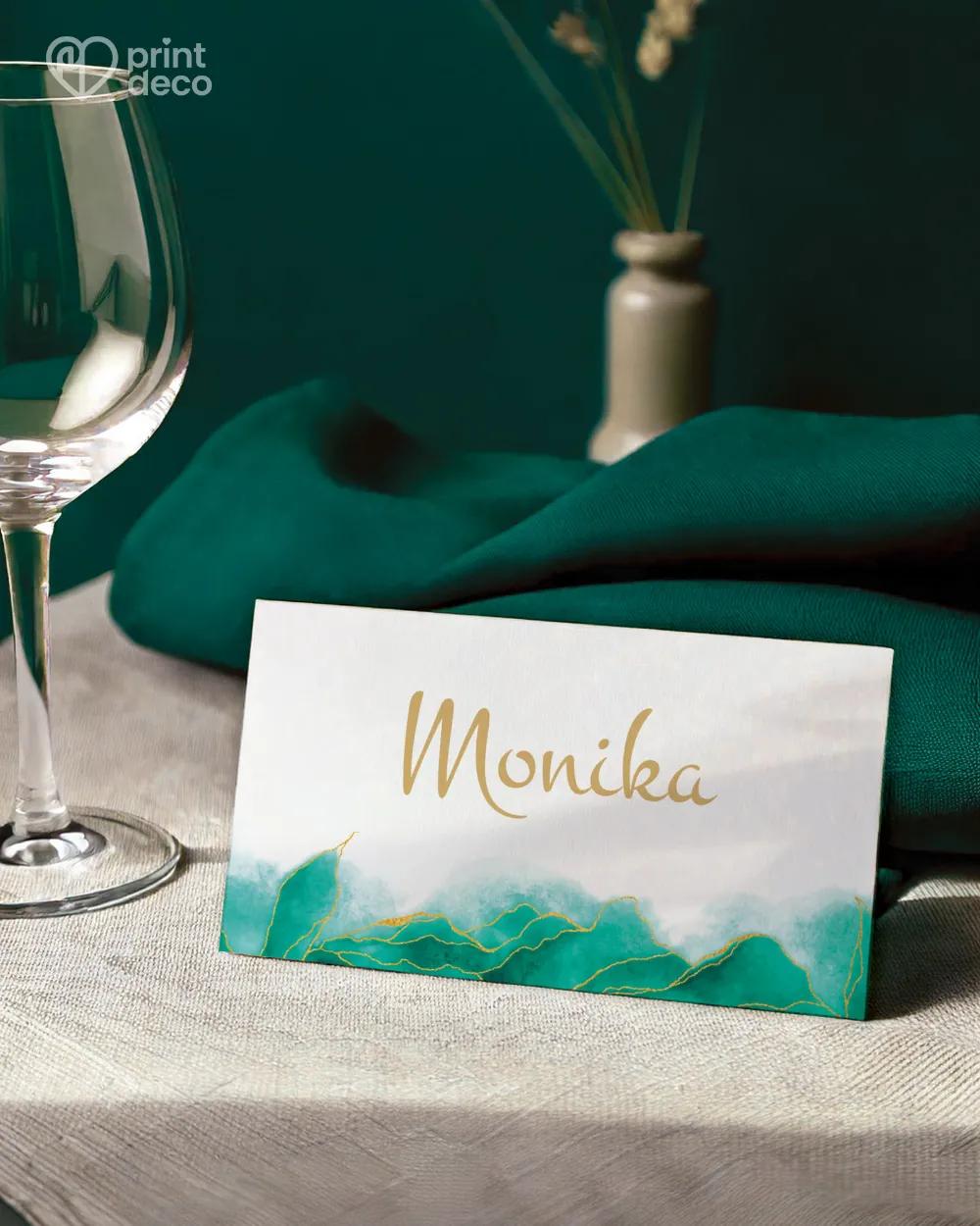 Svatební jmenovky – Abstrakt IV. Smaragdová