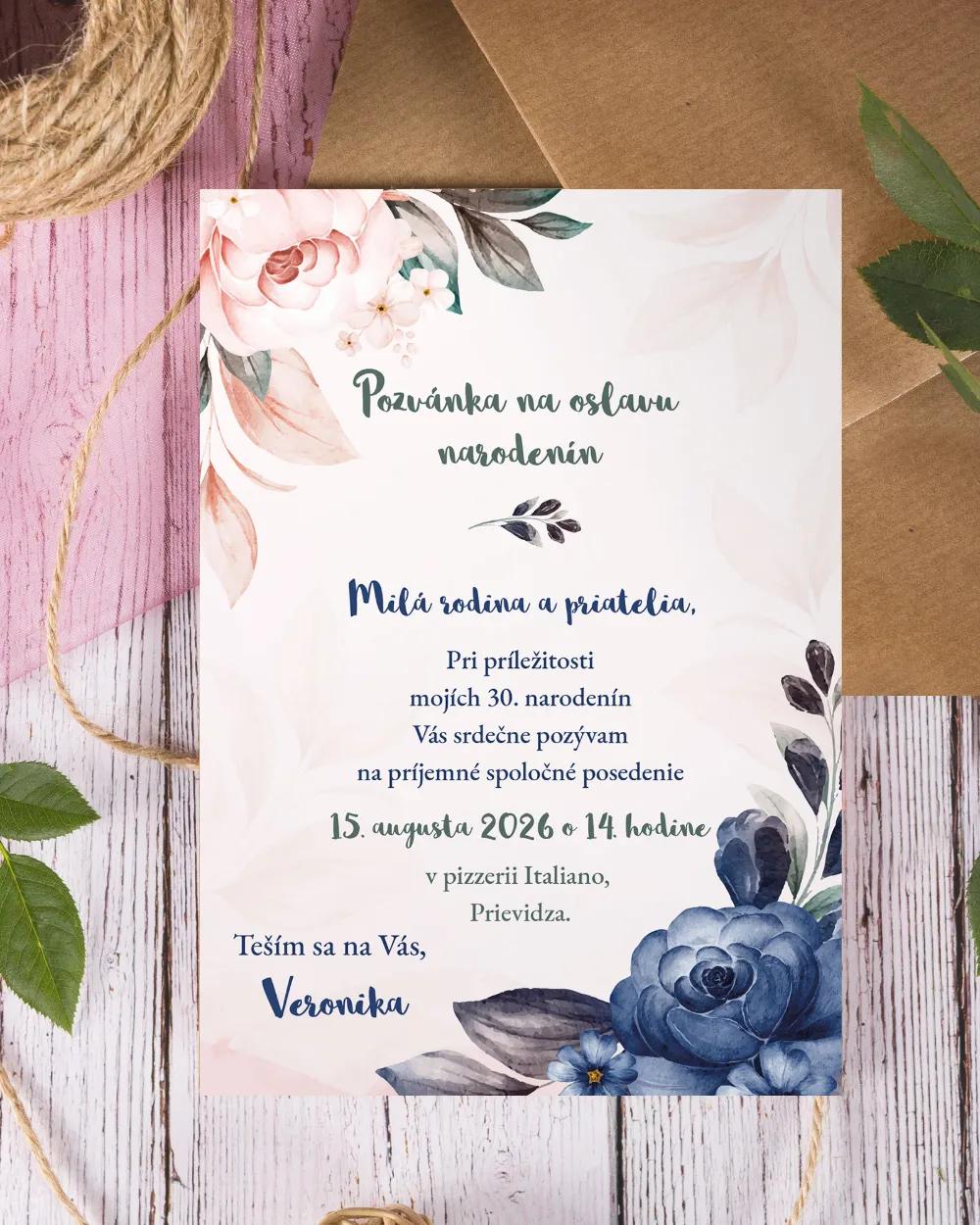 Pozvánka na narozeniny Šípové růže 04