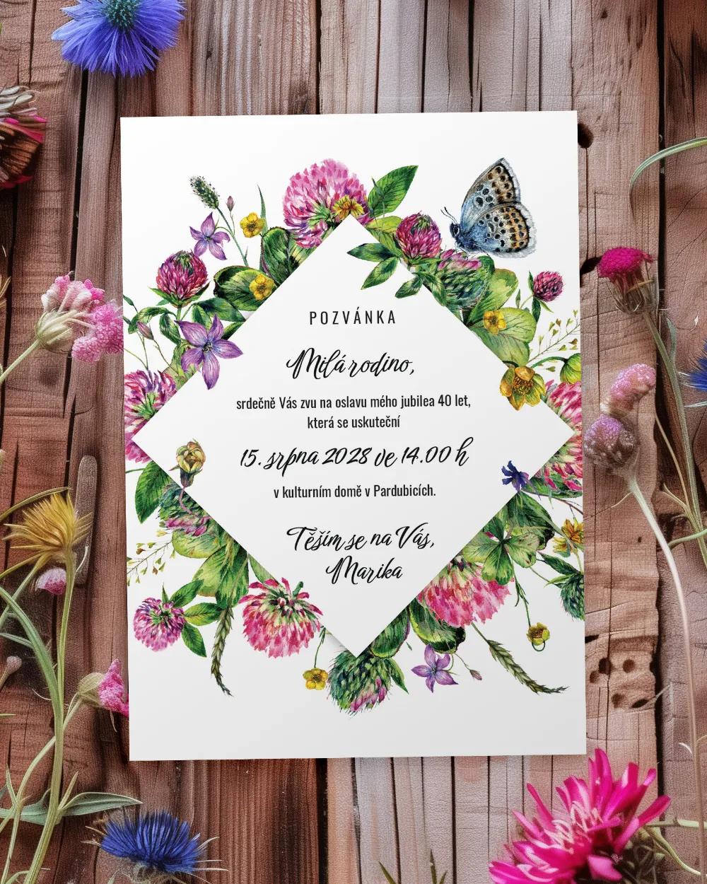 Pozvánka na narozeniny Polní květiny 05