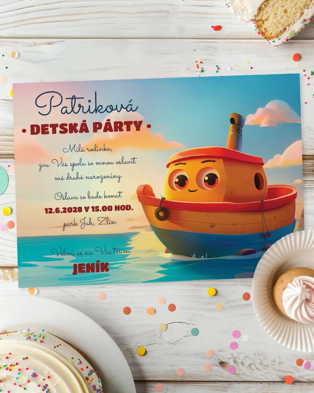 Pozvánka na dětskou oslavu – Lodička