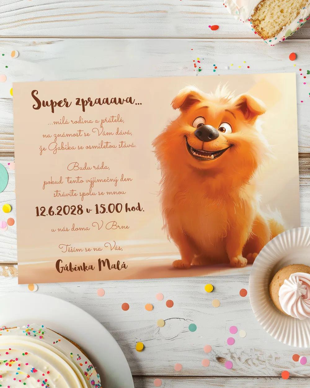 Pozvánka na dětskou oslavu – Pejsek I.