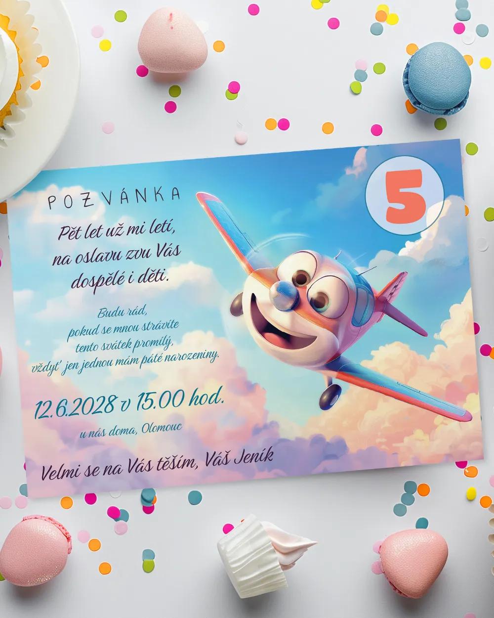 Pozvánka na dětskou oslavu – Letadélko II.