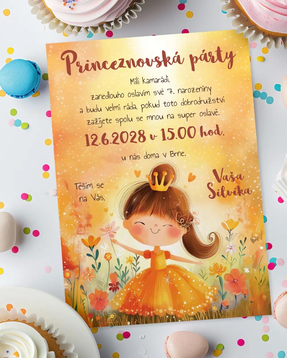Pozvánka na dětskou oslavu – Princeznovská párty